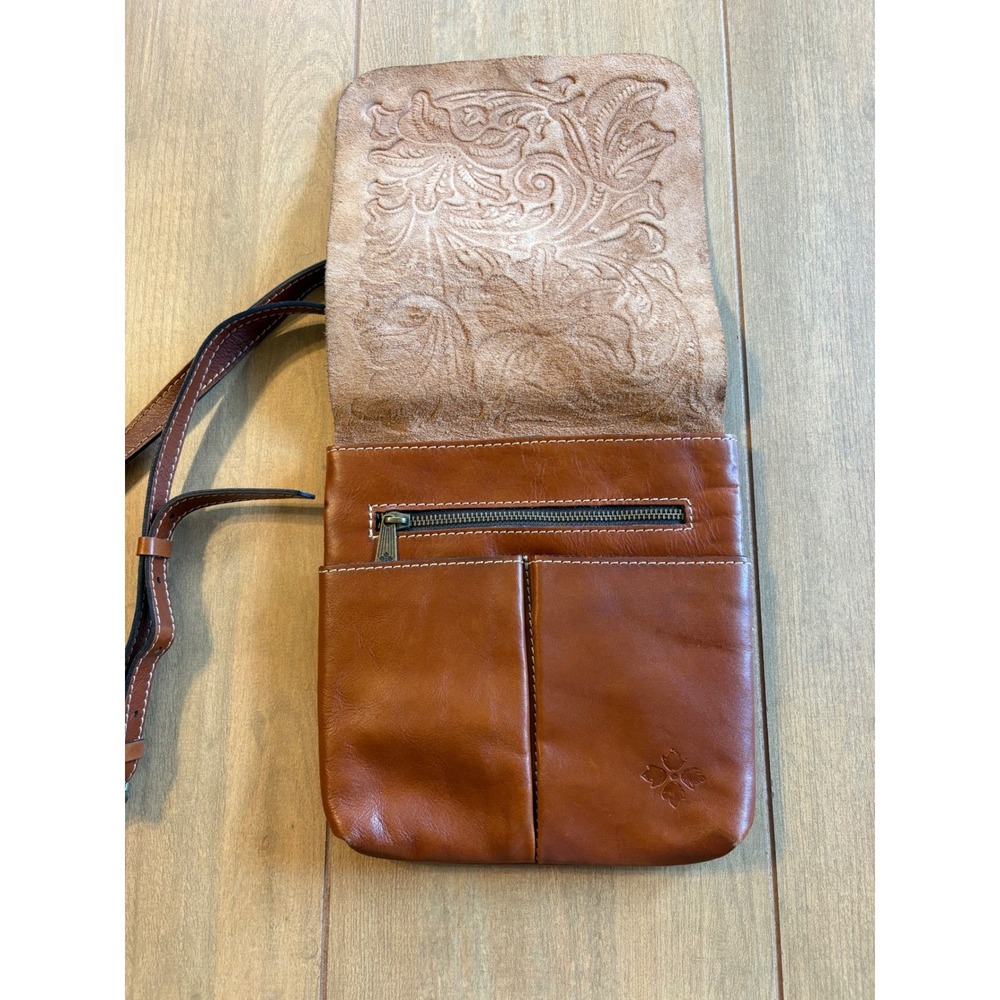 Patricia Nash Granada Florence Crossbody Purse Bag Tooled Leather Floral Rustic - Picture 4 of 15
